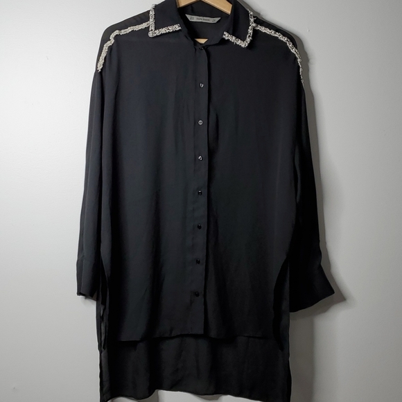ZARA Oversized Detailed Blouse - Picture 2 of 9